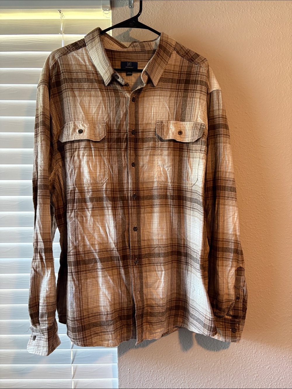 George Men's Plaid Button Down Size 3XL Like New